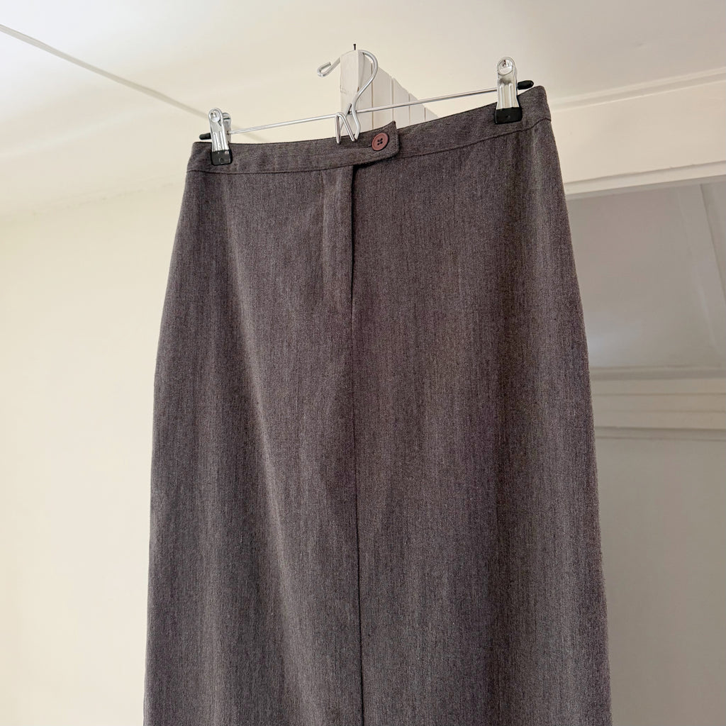 Express Vintage Y2K Wool Blend Maxi Pencil Skirt Size 7/8 Grey