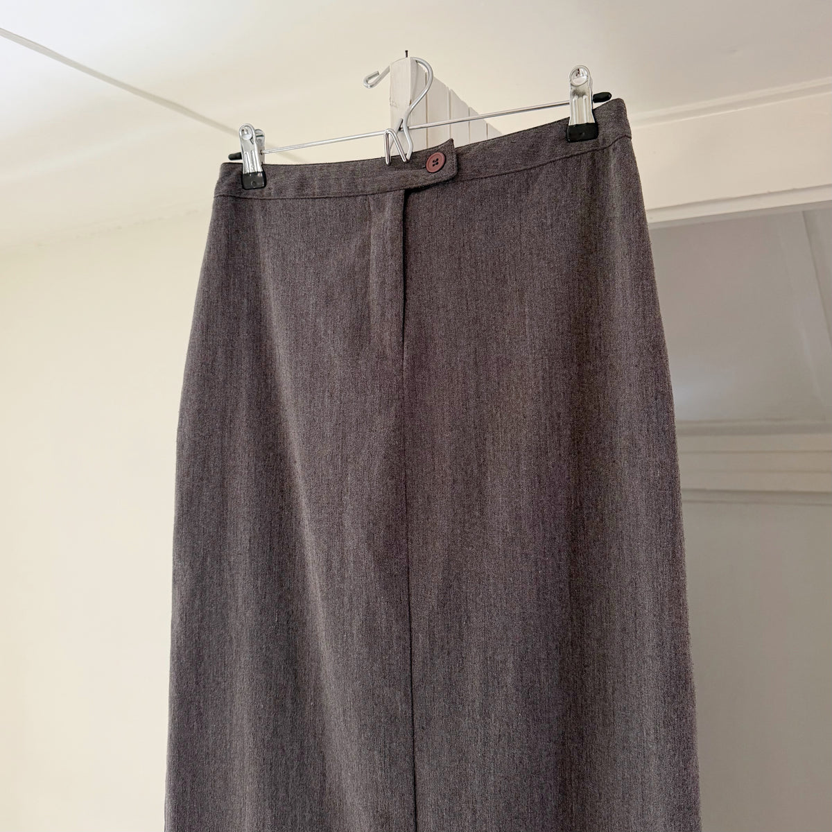 Express Vintage Y2K Wool Blend Maxi Pencil Skirt Size 7/8 Grey