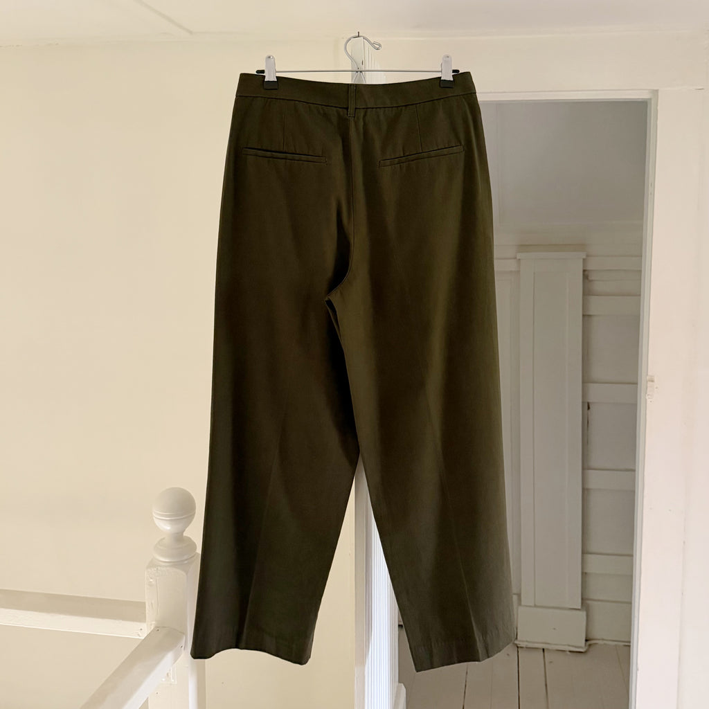 Banana Republic Wide Leg Pleated Trousers in Camo Green NWT Size 8P