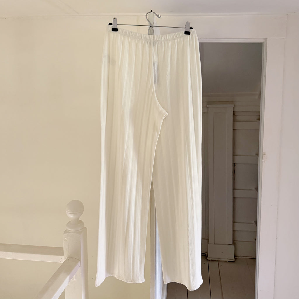 J. Crew Pointelle Knit Wide Leg Pant in Ivory NWT Size M