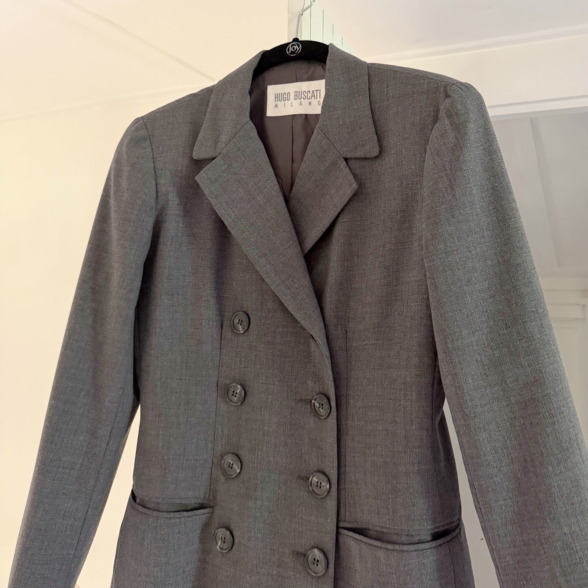Hugo Buscati Milano Vintage 90s Wool Double Breasted Blazer Jacket Size 2