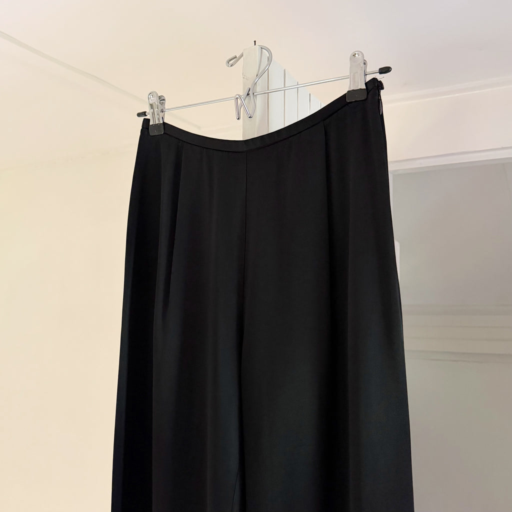 Hillard & Hanson Vintage 90s Satin Pleated Straight Leg Pants Size 4