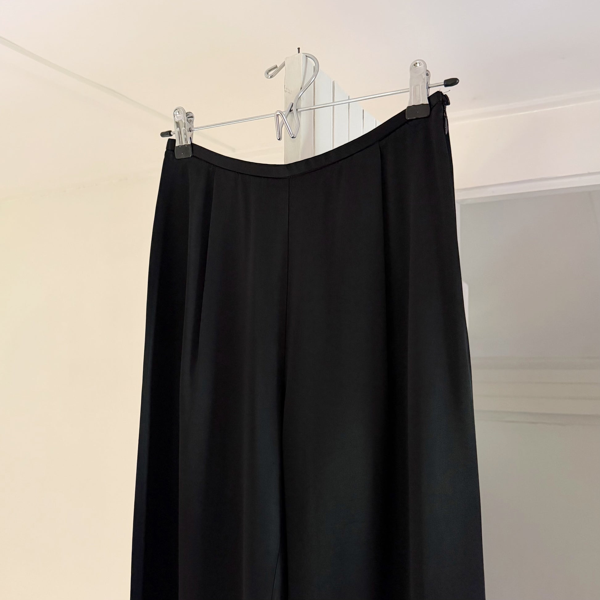 Hillard & Hanson Vintage 90s Satin Pleated Straight Leg Pants Size 4