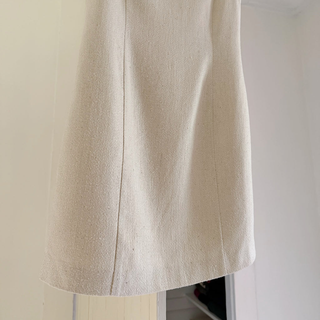 Amomento Silk Tweed Mini Sheath Dress in Ecru NWT Size 1