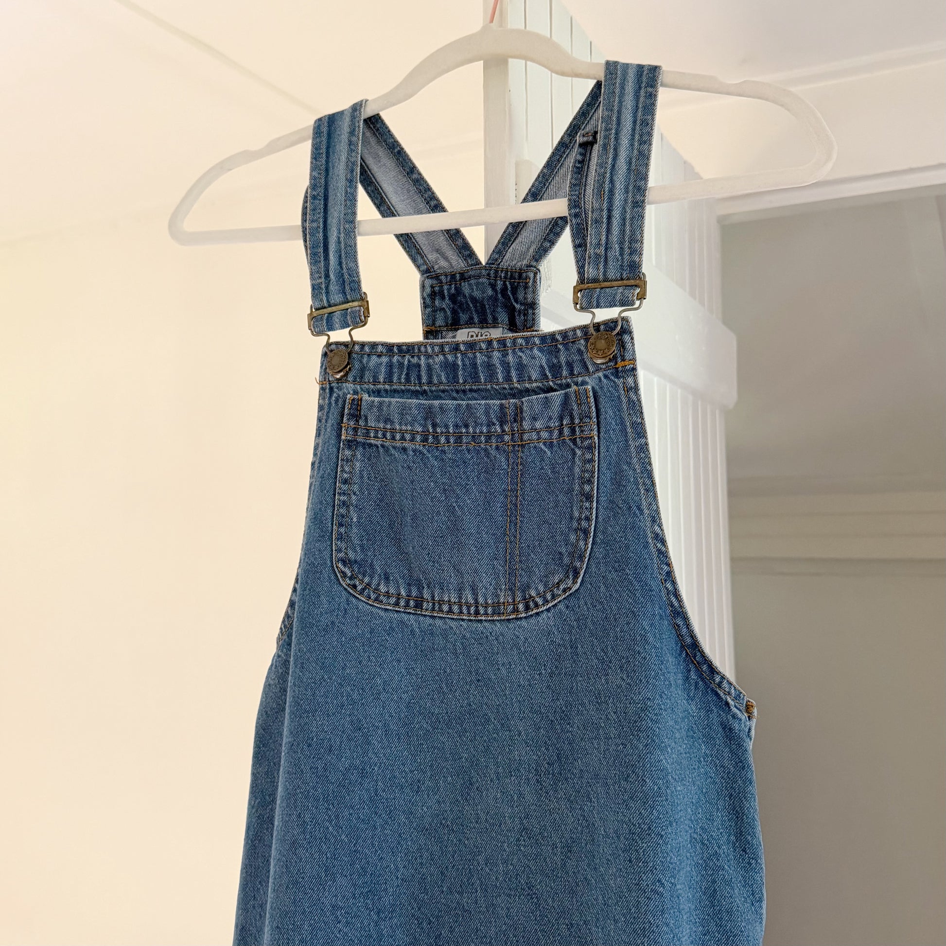 Big Time Vintage 90s Denim Overall Mini Dress Size S