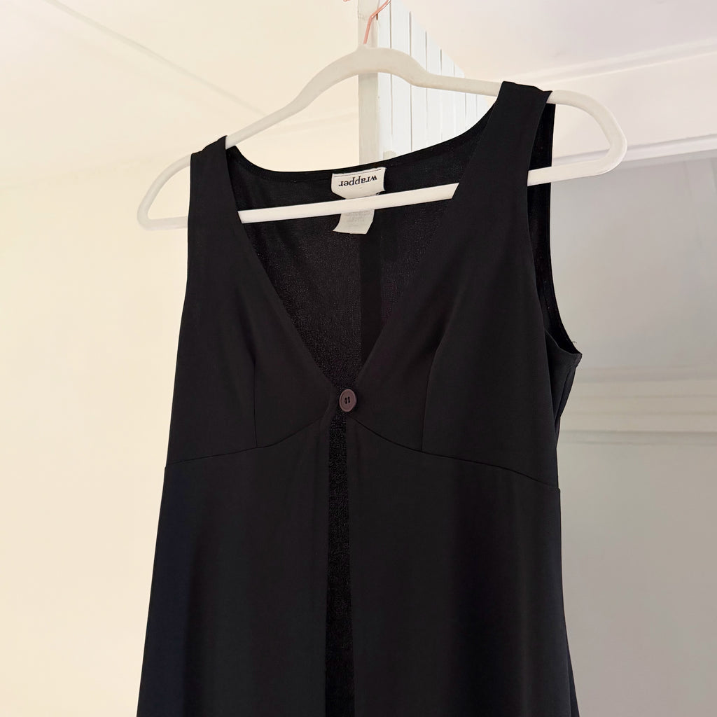 Wrapper Vintage Y2K Split Front Longline Vest Size M