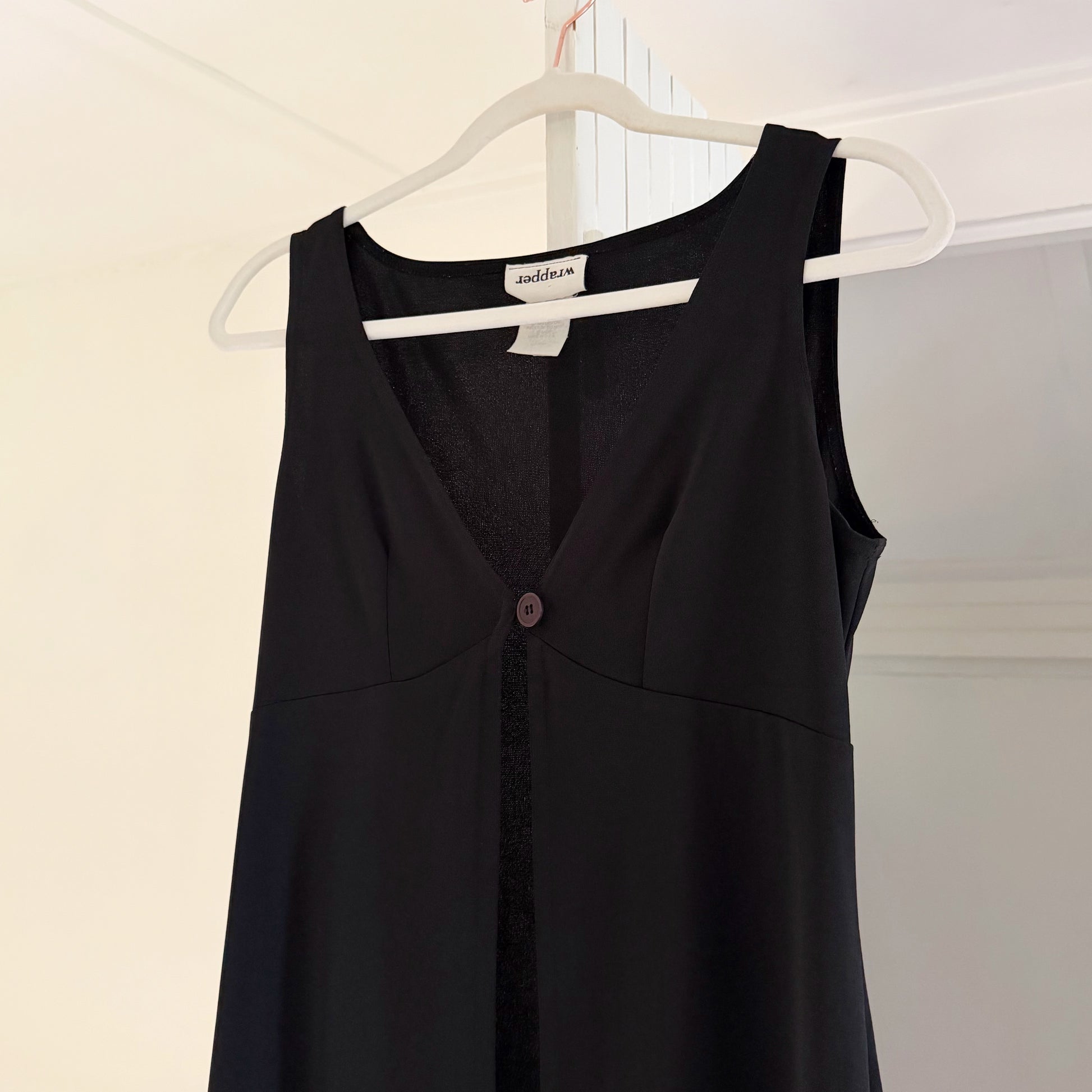 Wrapper Vintage Y2K Split Front Longline Vest Size M