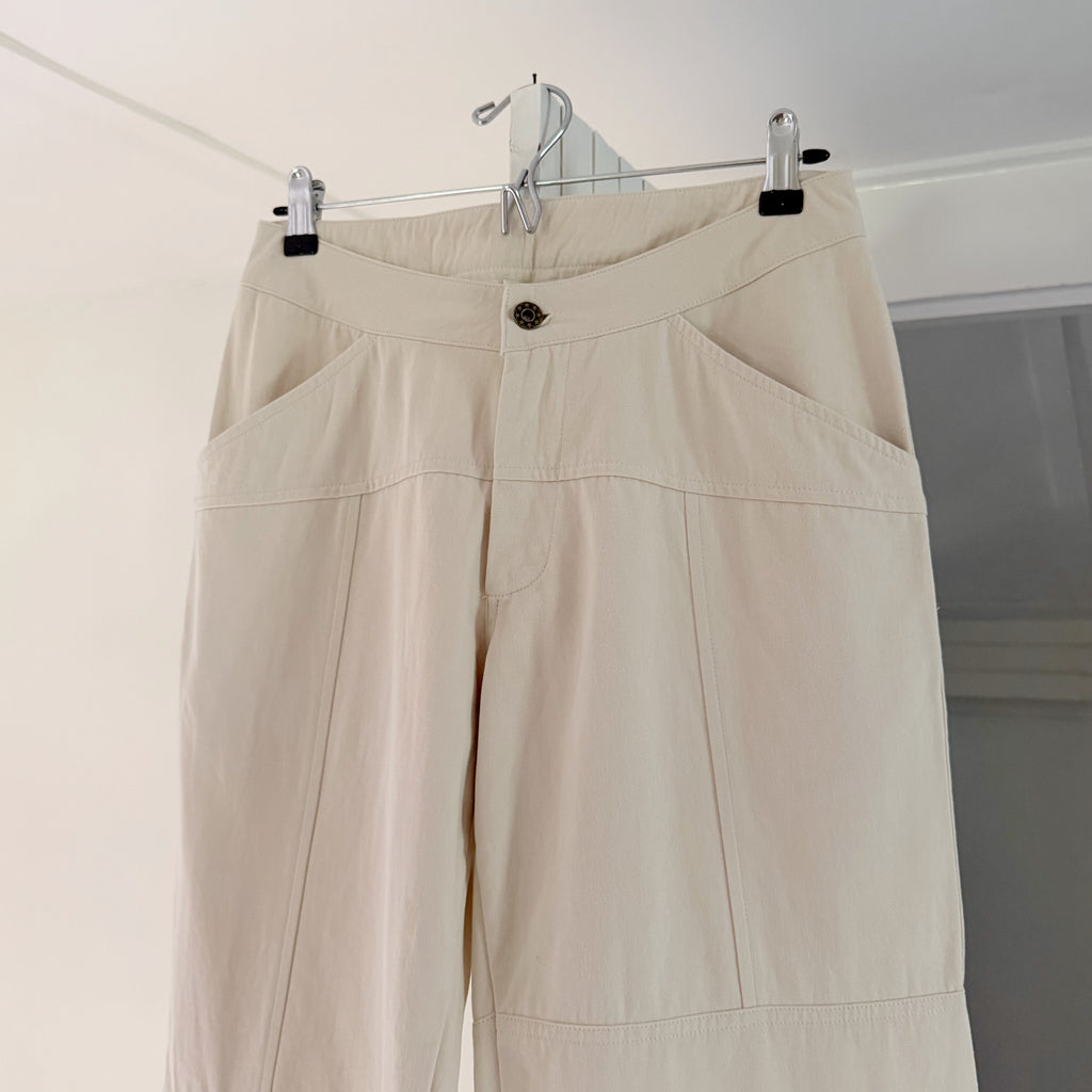 Artless Forever Paneled Straight Leg Cargo Pants in Cream Size S