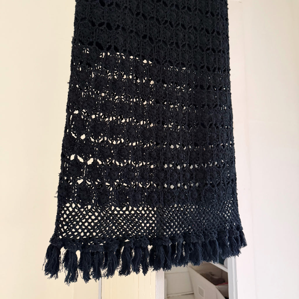 Moda International Vintage Y2K Sheer Crochet Knit Maxi Skirt Size M