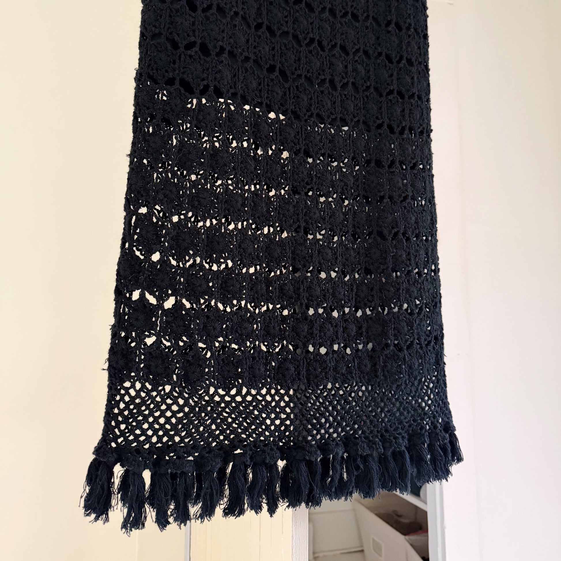 Moda International Vintage Y2K Sheer Crochet Knit Maxi Skirt Size M