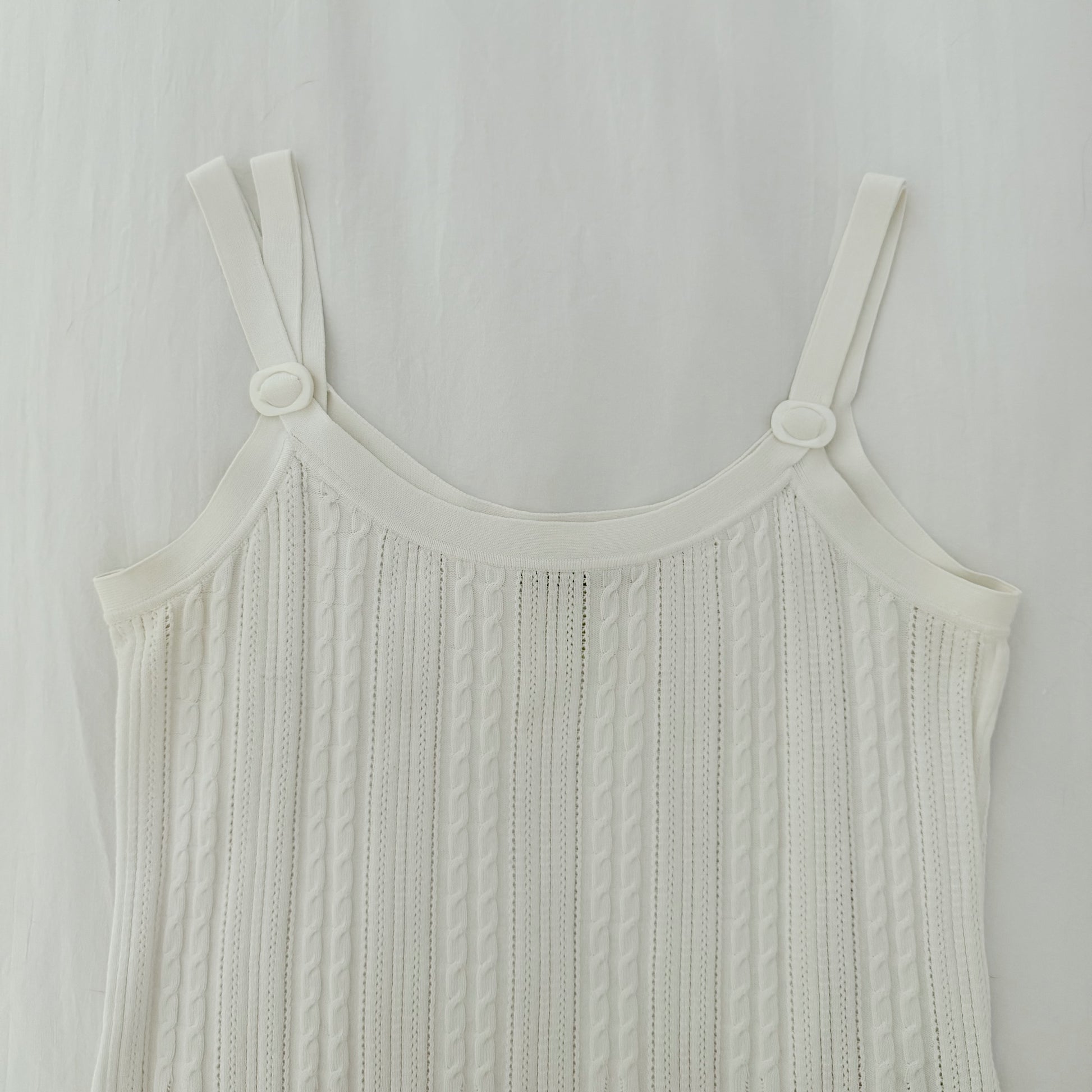 Sigrid Olsen Vintage Y2K Pointelle Knit Buckle Strap Tank Top Size PM