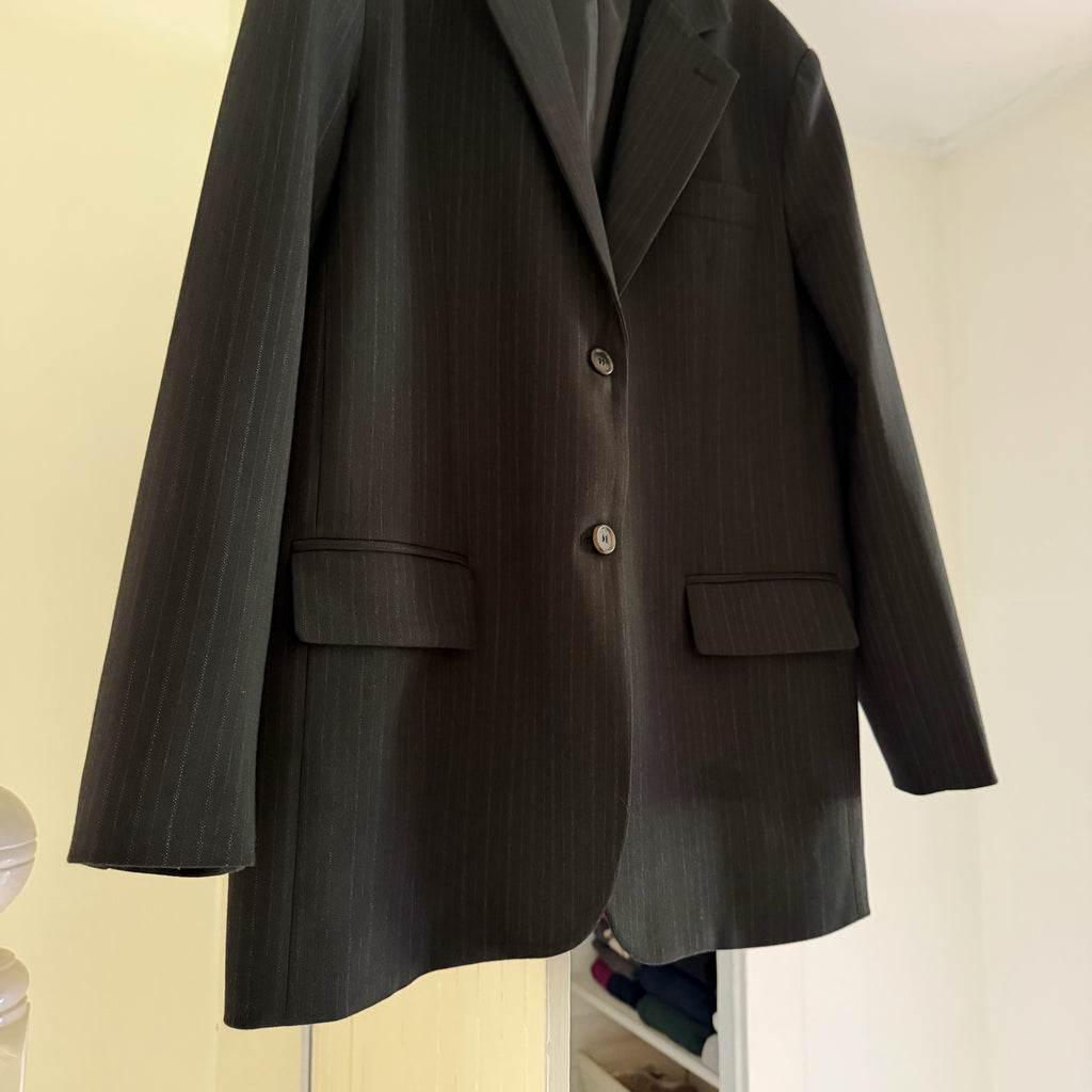 Normal / The Frankie Shop Wool Pinstripe Oversized Blazer Jacket Size XS/S