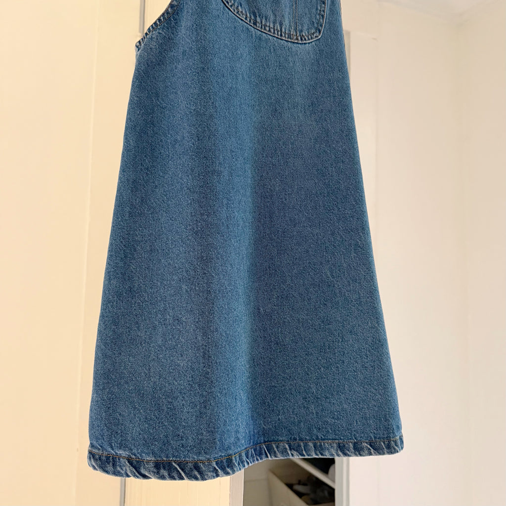 Big Time Vintage 90s Denim Overall Mini Dress Size S