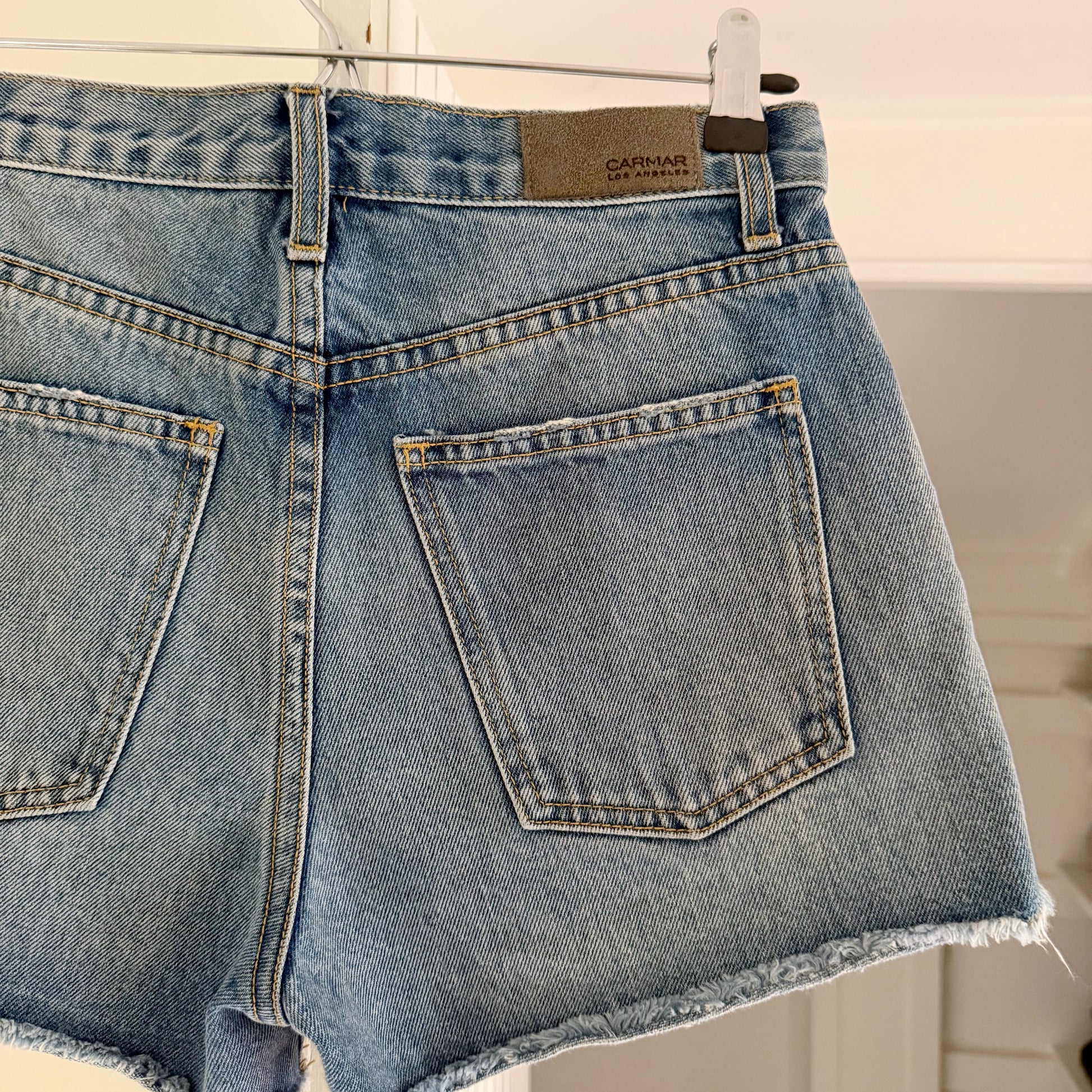 Carmar Distressed Ripped Cutoff Jean Shorts Size 25