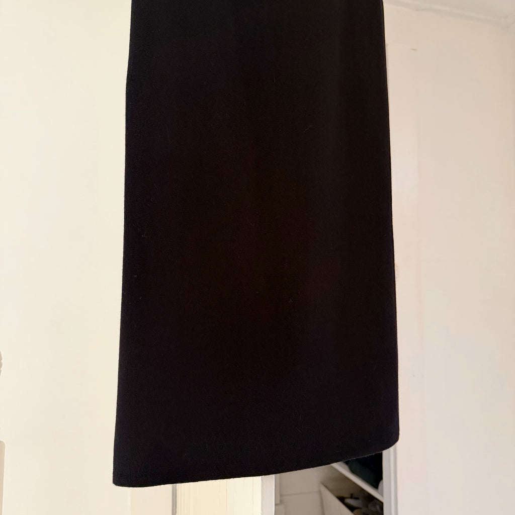 Bloomingdale's Vintage 90s Jersey Knit Midi Skirt Size PS Black