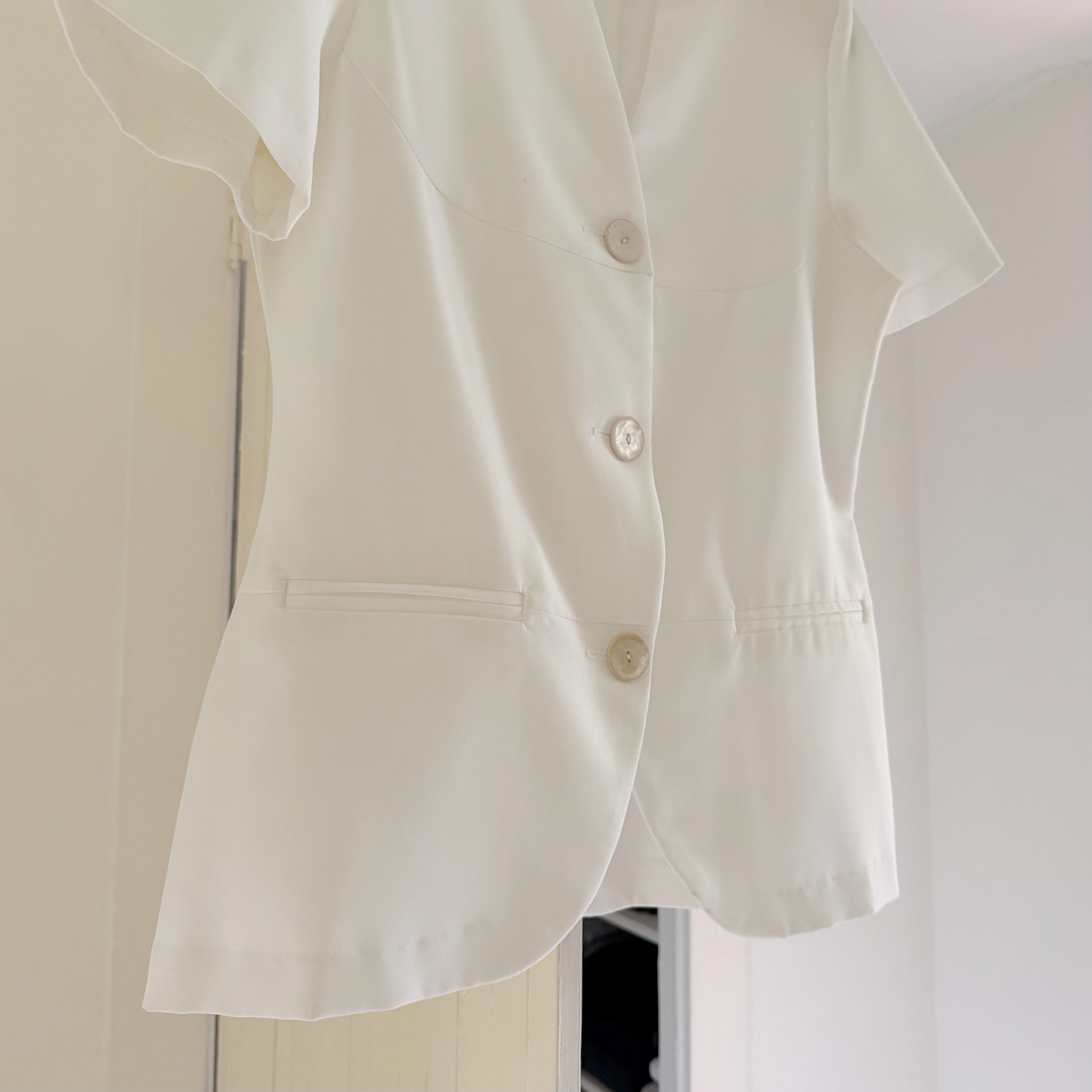 Tower Hill Collection Vintage 90s Short Sleeve Collarless Blazer Size 10