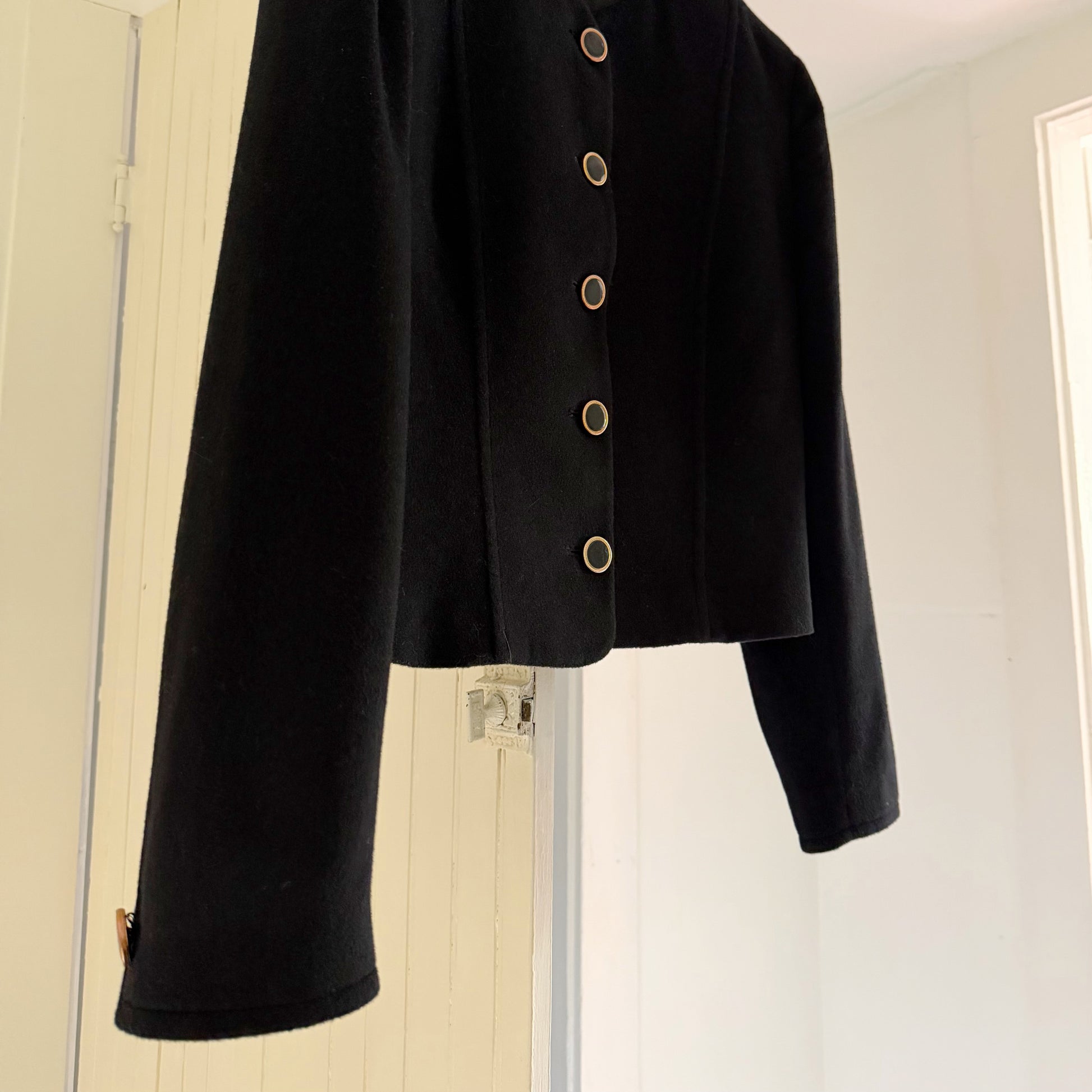 Ann Taylor Vintage 90s Wool Cashmere Collarless Blazer Jacket Size 4