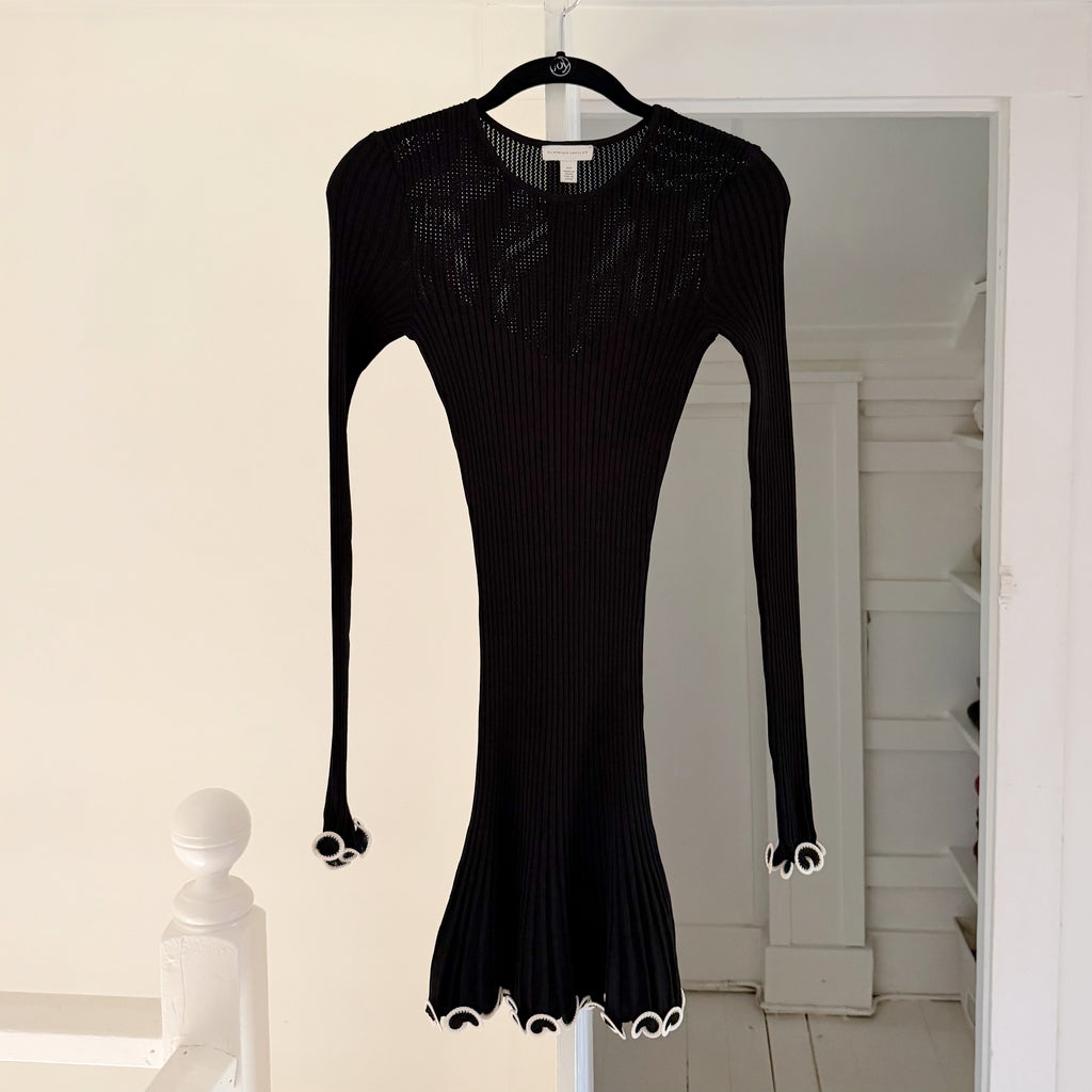 ML Monique Lhuillier Sona Knit Contrast Trim Mini Dress Size XSP