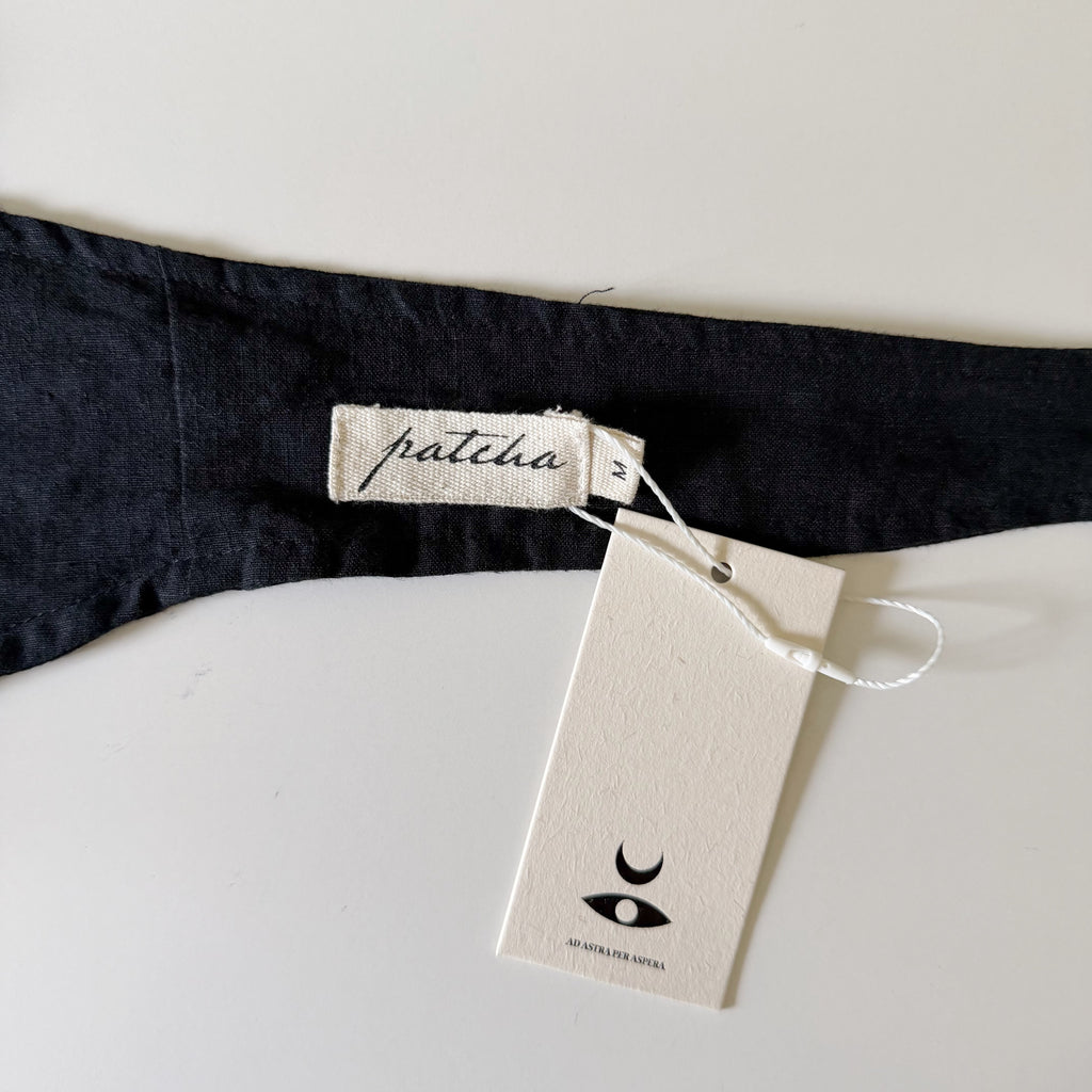 Patcha Bianca Linen Tie Back Halter Top NWT Size M