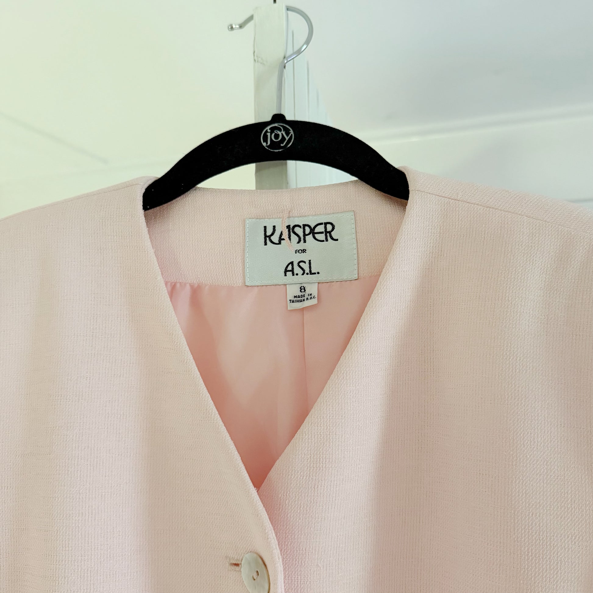Kasper for ASL Vintage 90s Collarless Pintuck Blazer Jacket Size 8