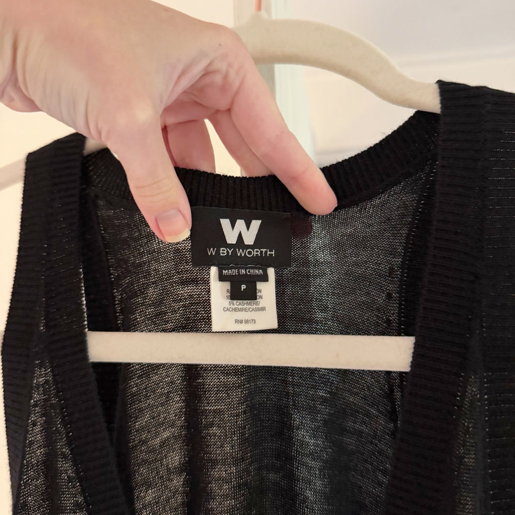W by Worth Wool Cashmere Knit Bias Cut Handkerchief Midi Dress Size P