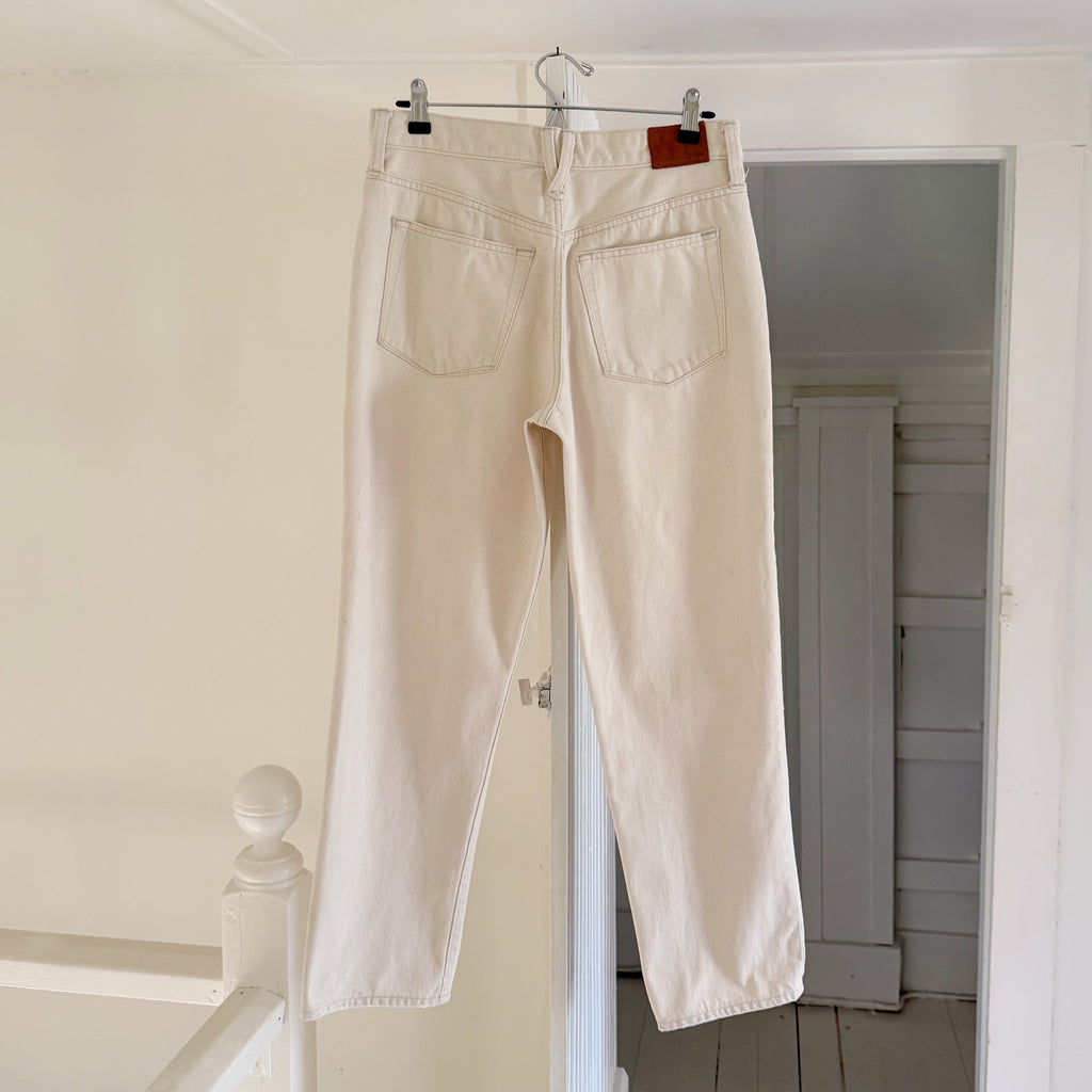 J. Crew Slouchy Straight Leg Boyfriend Jean in Ecru Size 27