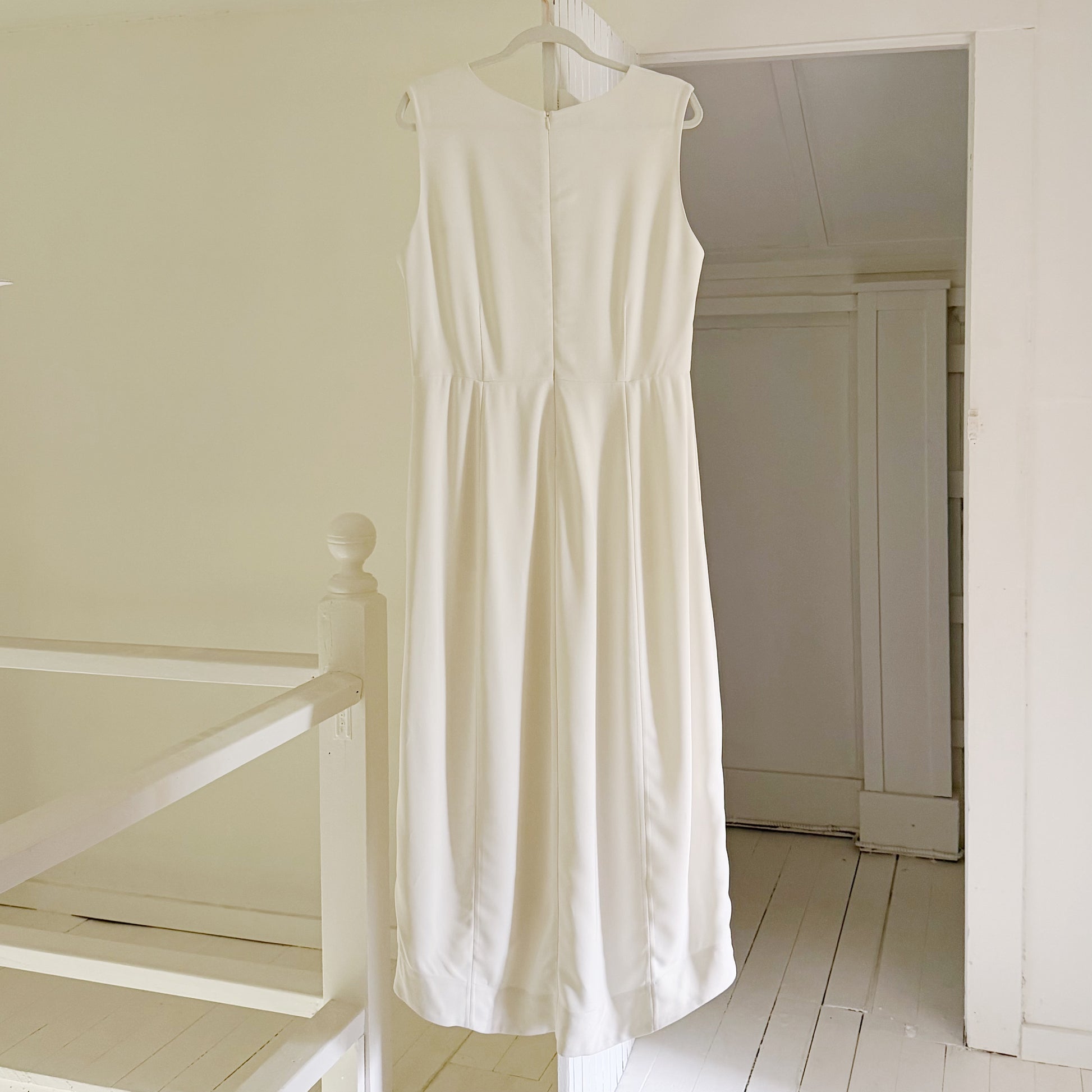 Co Collection Sleeveless High-Low Midi Dress in Ivory Size XL