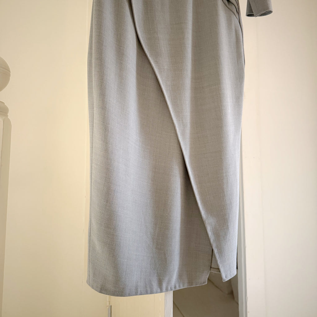 Jason Wu Draped Wool Canvas Midi Pencil Dress Grey Size 6