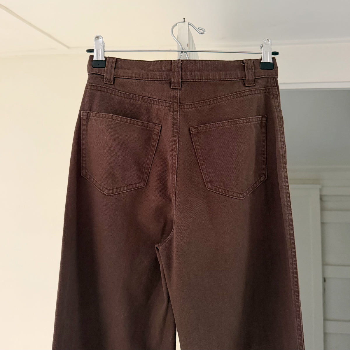 & Other Stories Stockholm Atelier High Rise Wide Leg Jeans Size EU 34 Dark Brown