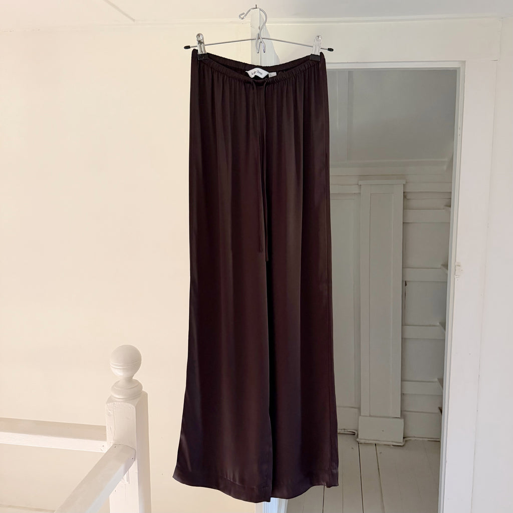 & Other Stories Drawstring Satin Trousers in Dark Brown NWT Size 0