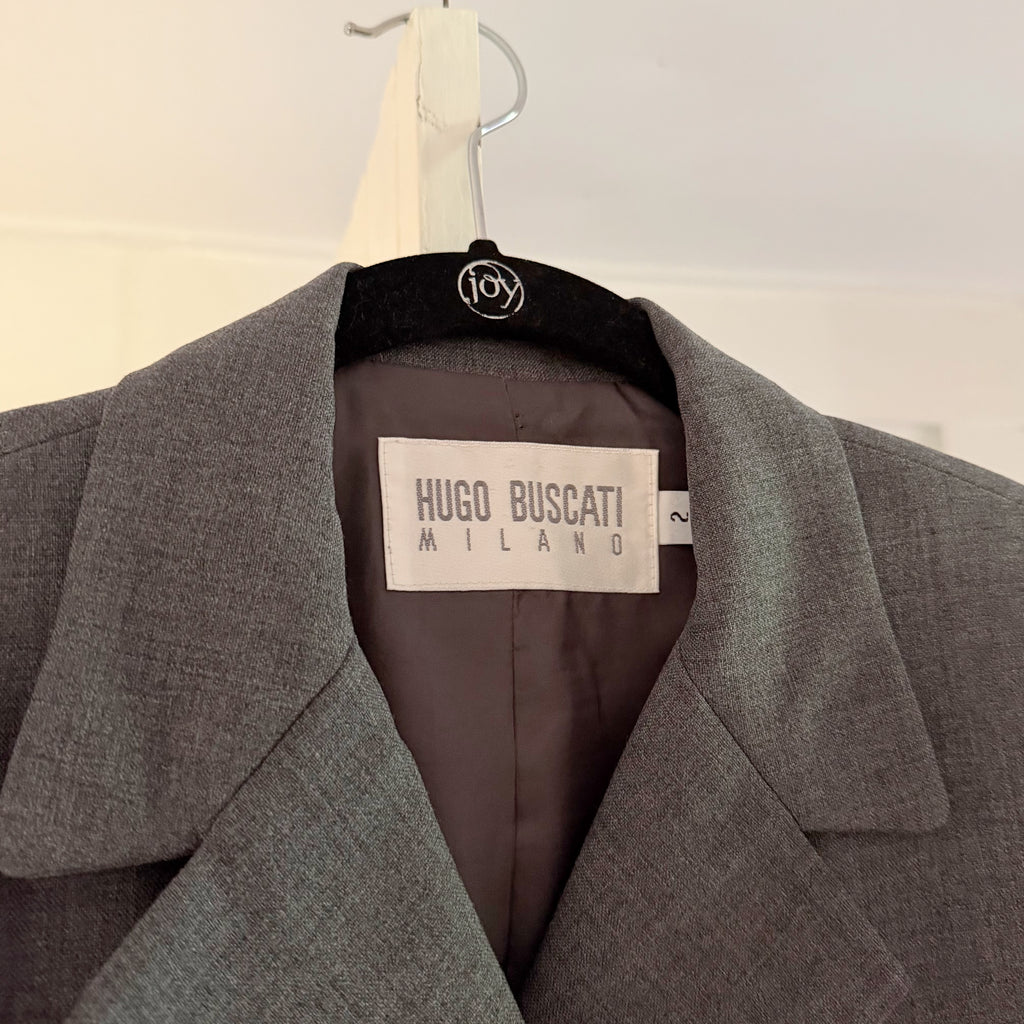 Hugo Buscati Milano Vintage 90s Wool Double Breasted Blazer Jacket Size 2