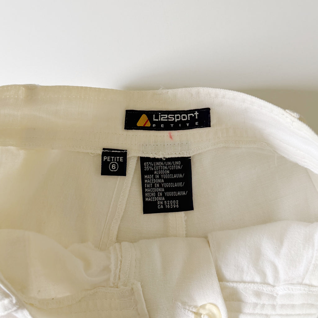 LizSport Vintage 90s Linen Pleated Bermuda Shorts