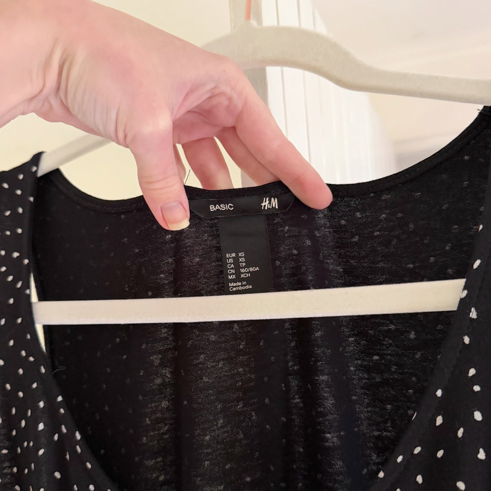 H&M Dot Print Blouson Waist Mini Dress Size XS