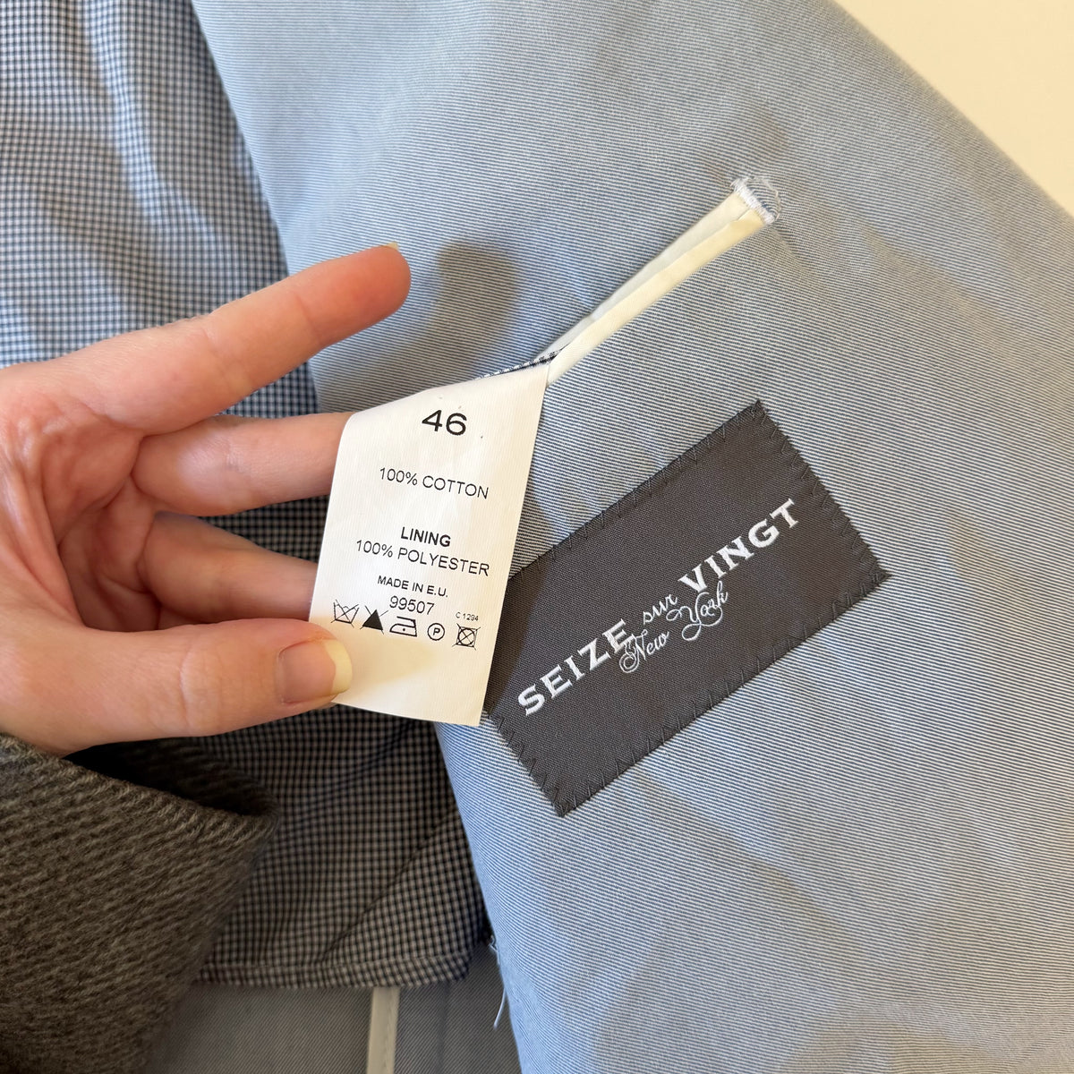 Seize Sur Vingt Cotton Woven Single Breasted Blazer Jacket Size 46
