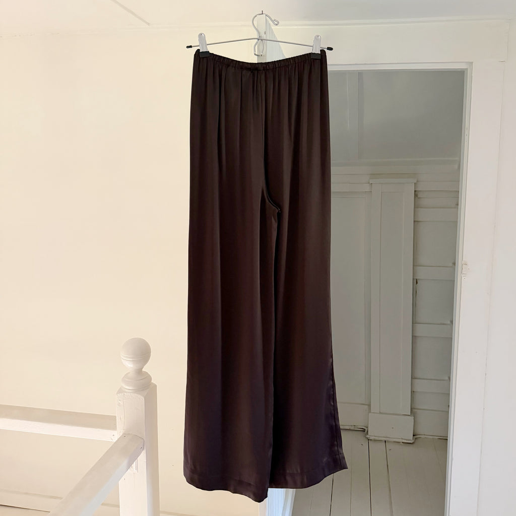 & Other Stories Drawstring Satin Trousers in Dark Brown NWT Size 0