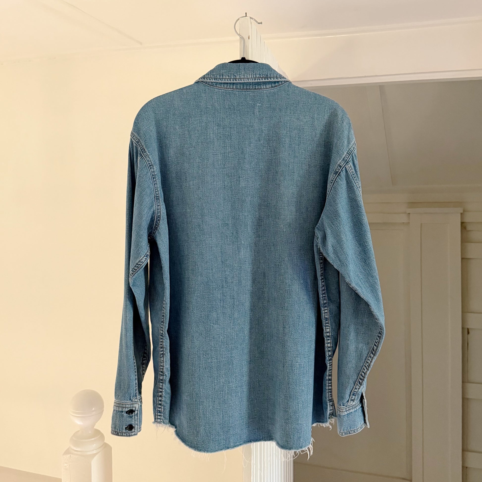 Askk NY Oversized Denim Button Down Shirt in Palm Canyon Size 1