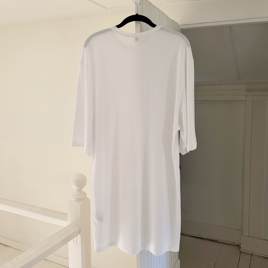 Toteme Tencel-Cotton Relaxed Tee Dress in White Size XS
