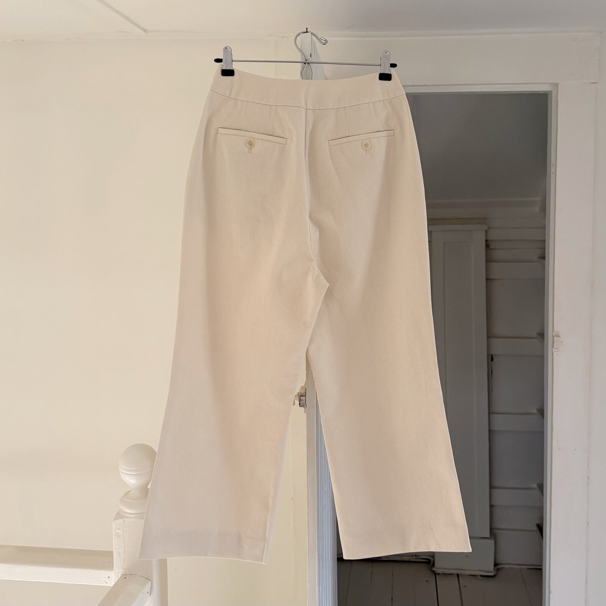 Something To Hold Caravan Wide Leg Cropped Trousers in Natural NWT Size S