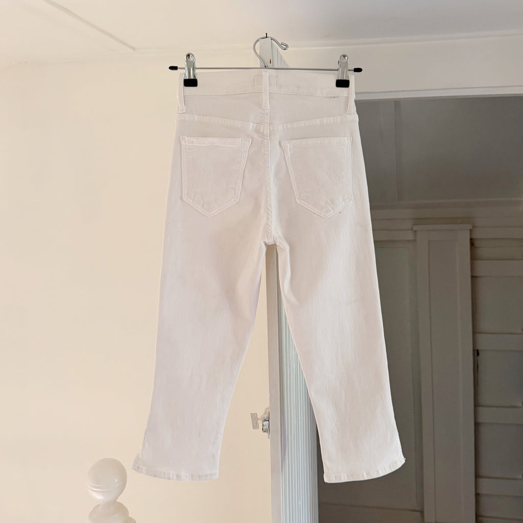 Mother The Stunner Zip Bunny Snip Capri Jeans Fairest Of Them All Size 24