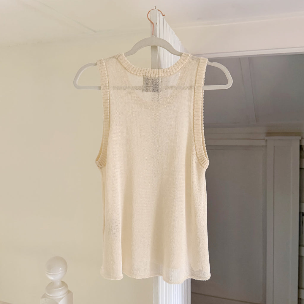 Jumper 1234 Linen Cotton Knit Sweater Vest Tank in Dawn Size 3