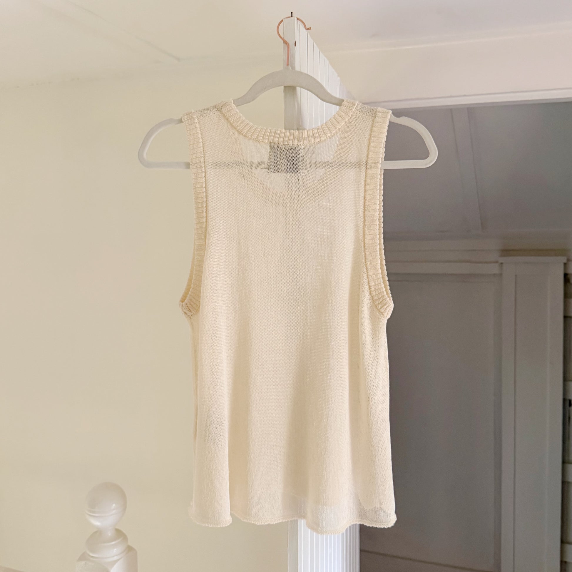 Jumper 1234 Linen Cotton Knit Sweater Vest Tank in Dawn Size 3