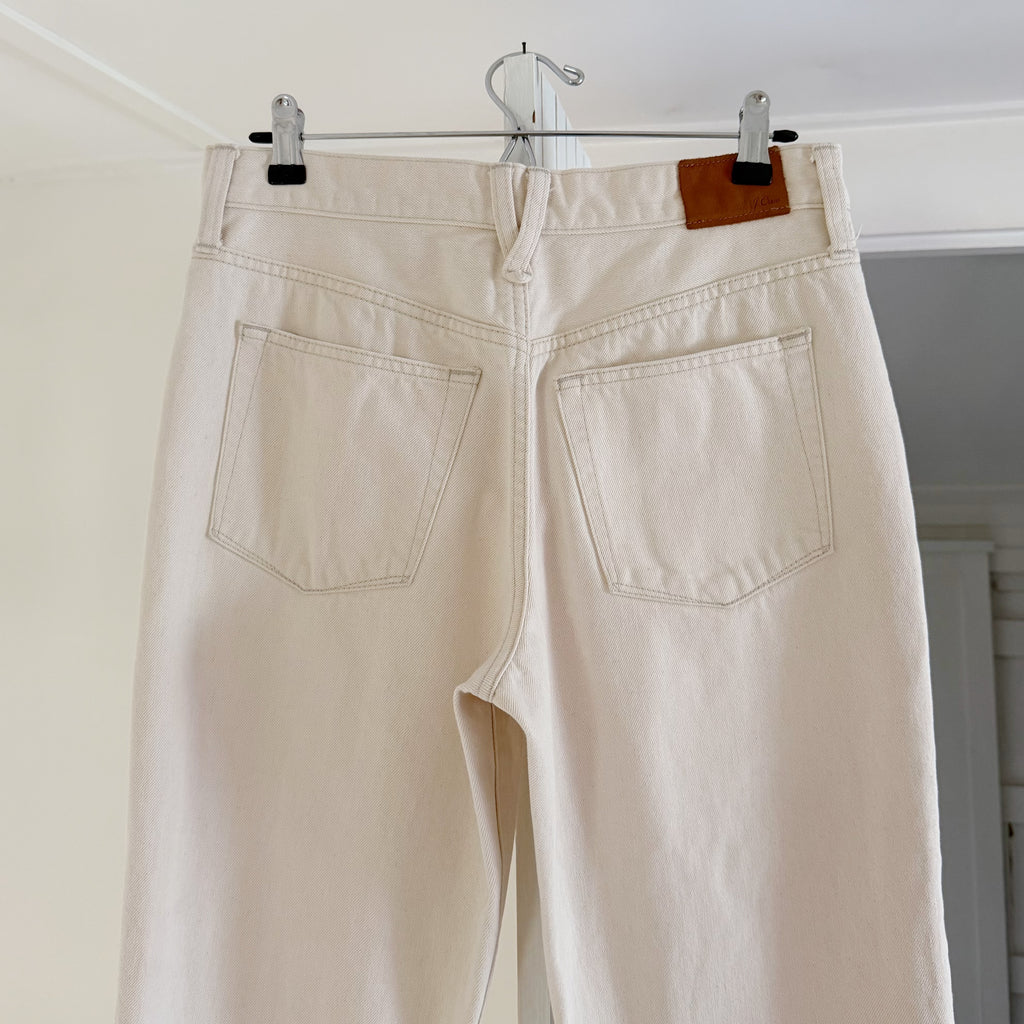 J. Crew Slouchy Straight Leg Boyfriend Jean in Ecru Size 27