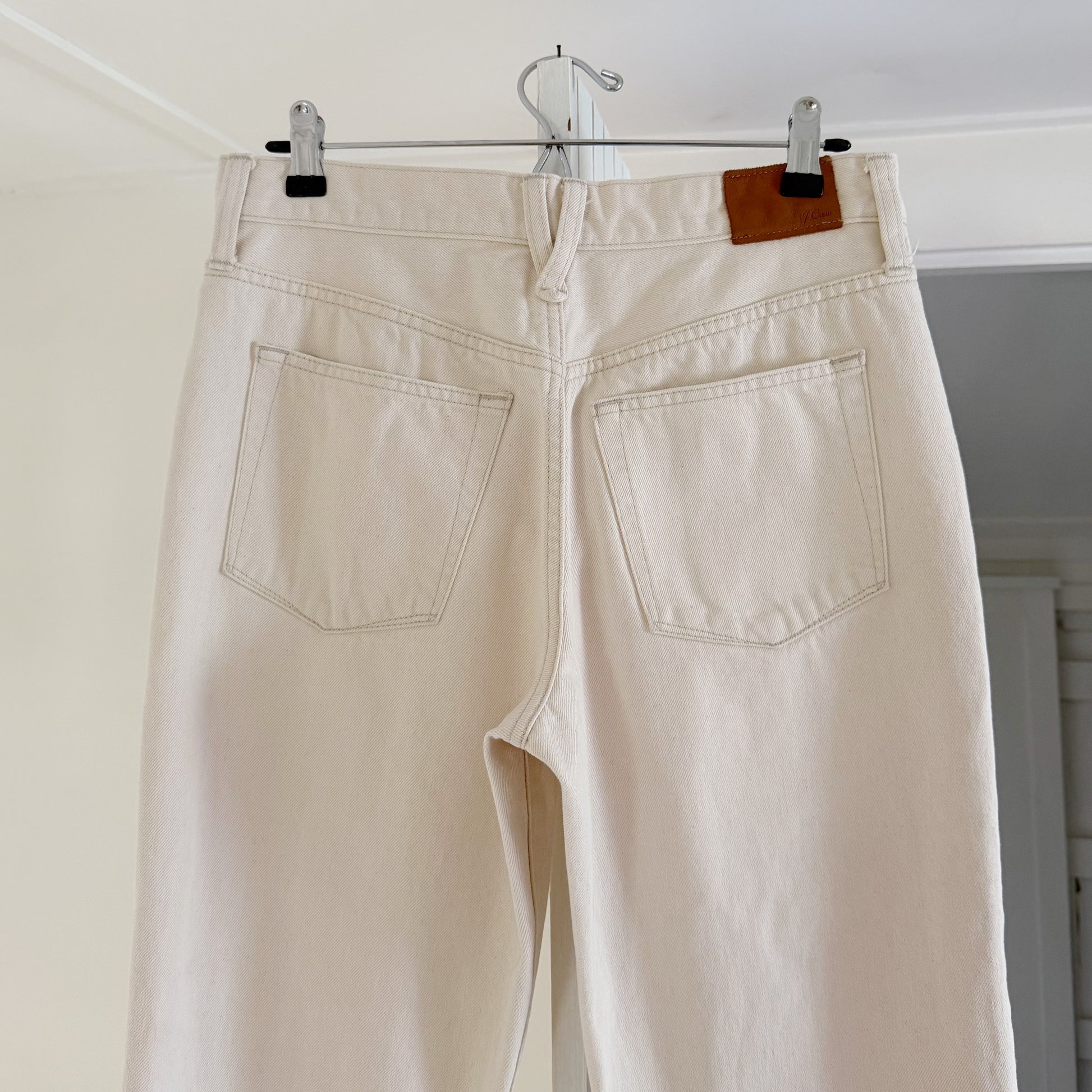 J. Crew Slouchy Straight Leg Boyfriend Jean in Ecru Size 27