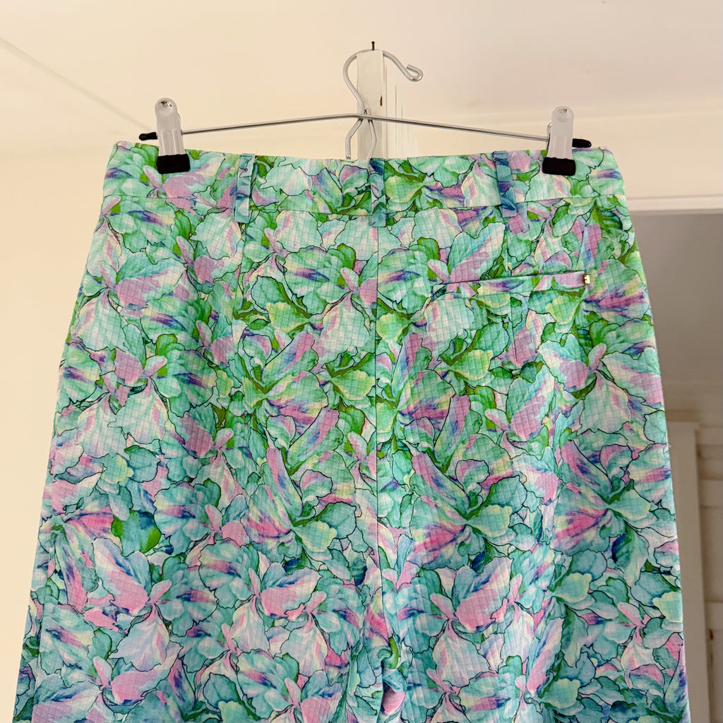Sportmax SS12 Floral Pleated Bermuda Shorts in Azure NWT