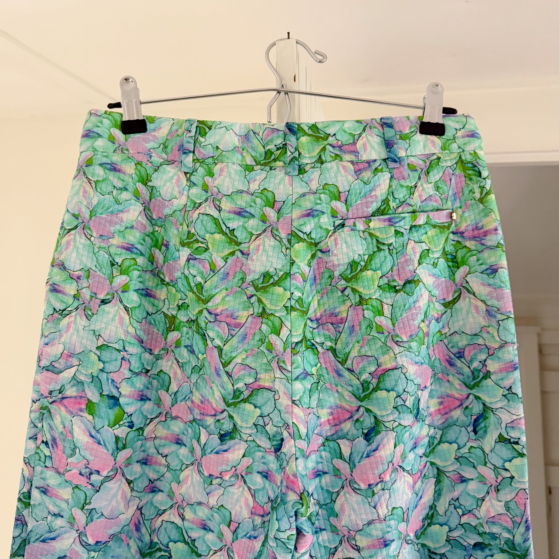 Sportmax SS12 Floral Pleated Bermuda Shorts in Azure NWT