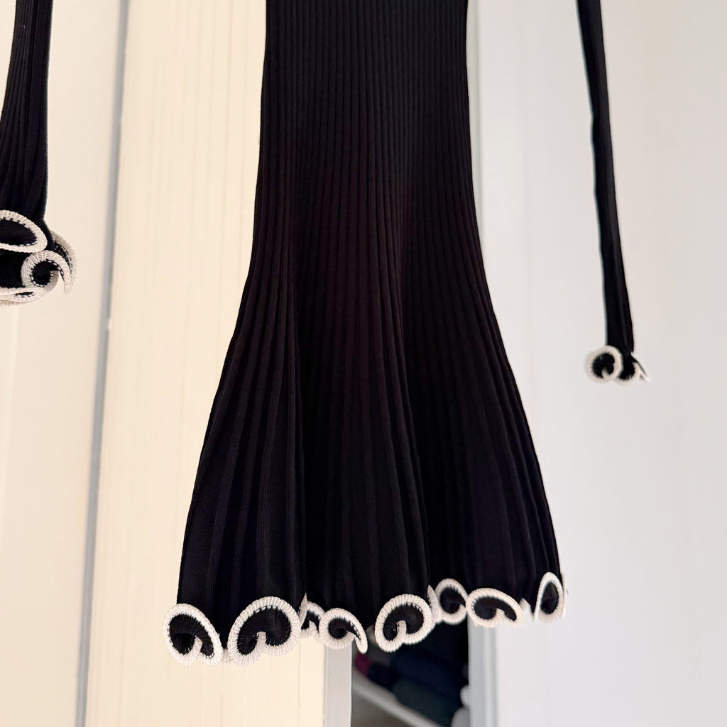 ML Monique Lhuillier Sona Knit Contrast Trim Mini Dress Size XSP