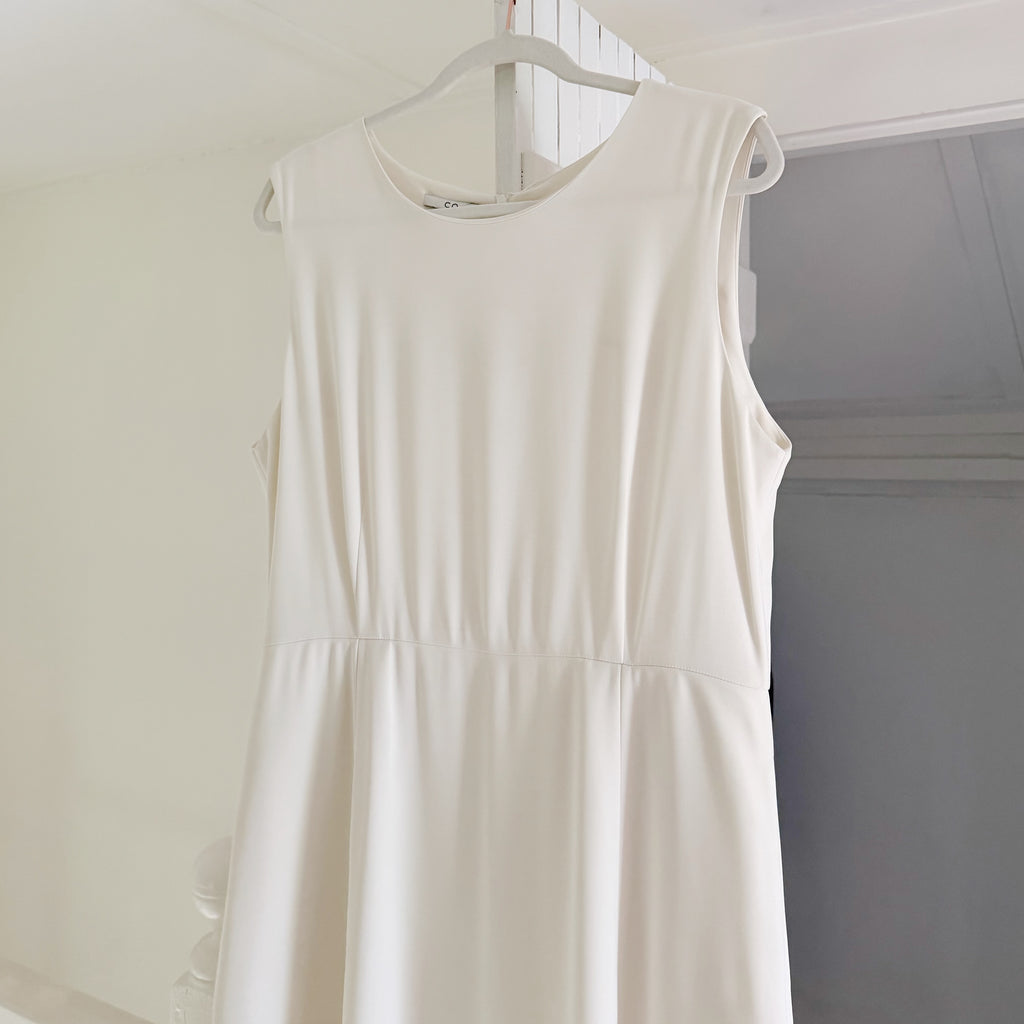 Co Collection Sleeveless High-Low Midi Dress in Ivory Size XL