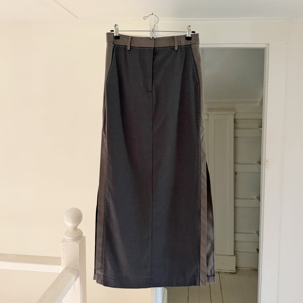 Remain Birger Christensen Two Color Maxi Skirt in Castlerock Combo Size M