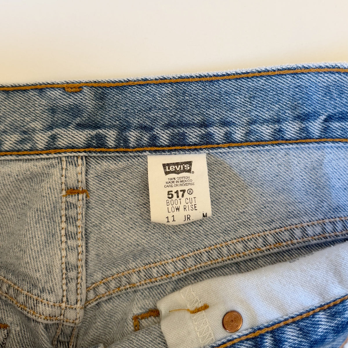 Levi's 517 Vintage '99 Boot Cut Low Rise Jeans Size 11 JR. M Light Wash