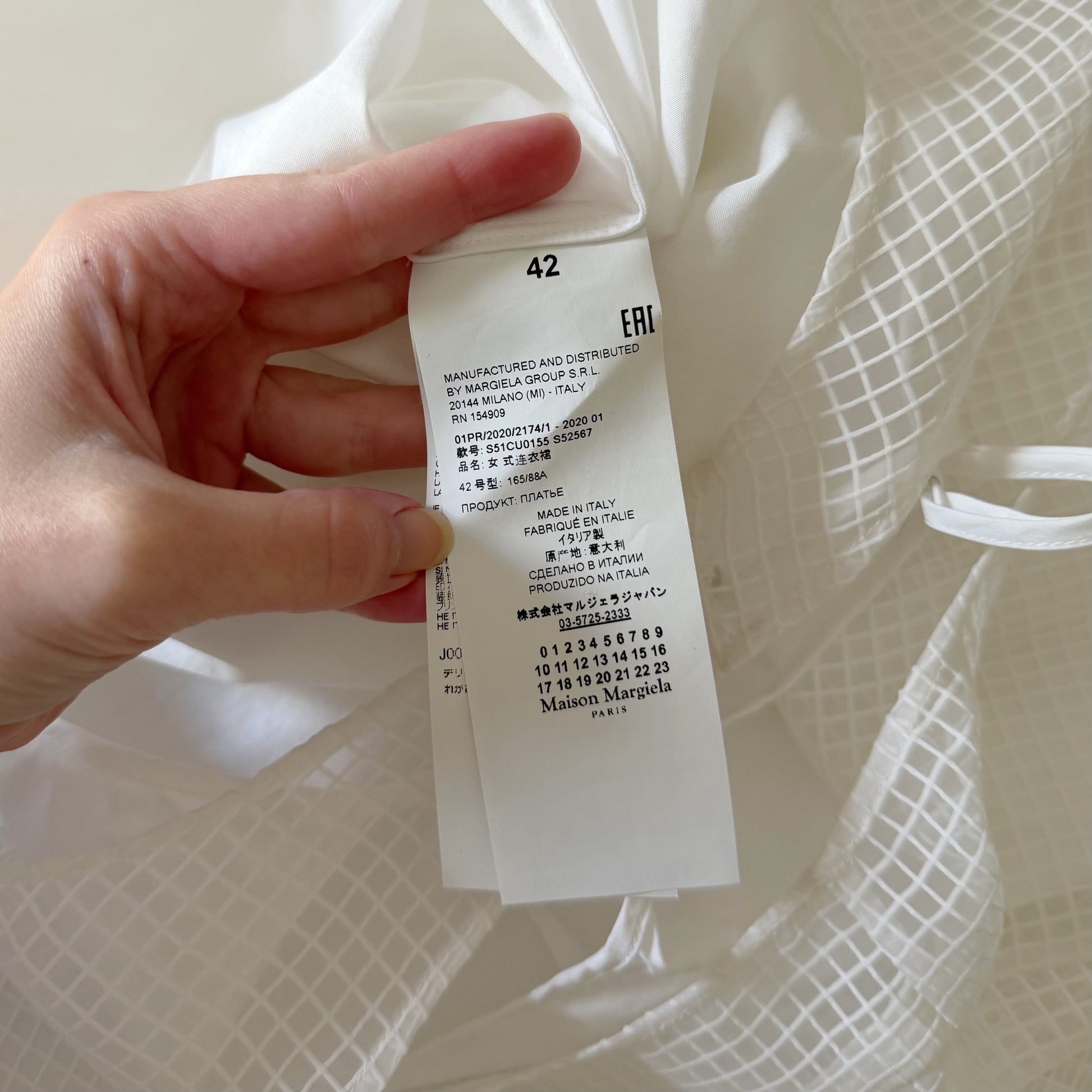 Maison Margiela SS 2020 Sheer Mesh Bias Cut Midi Dress Size 42